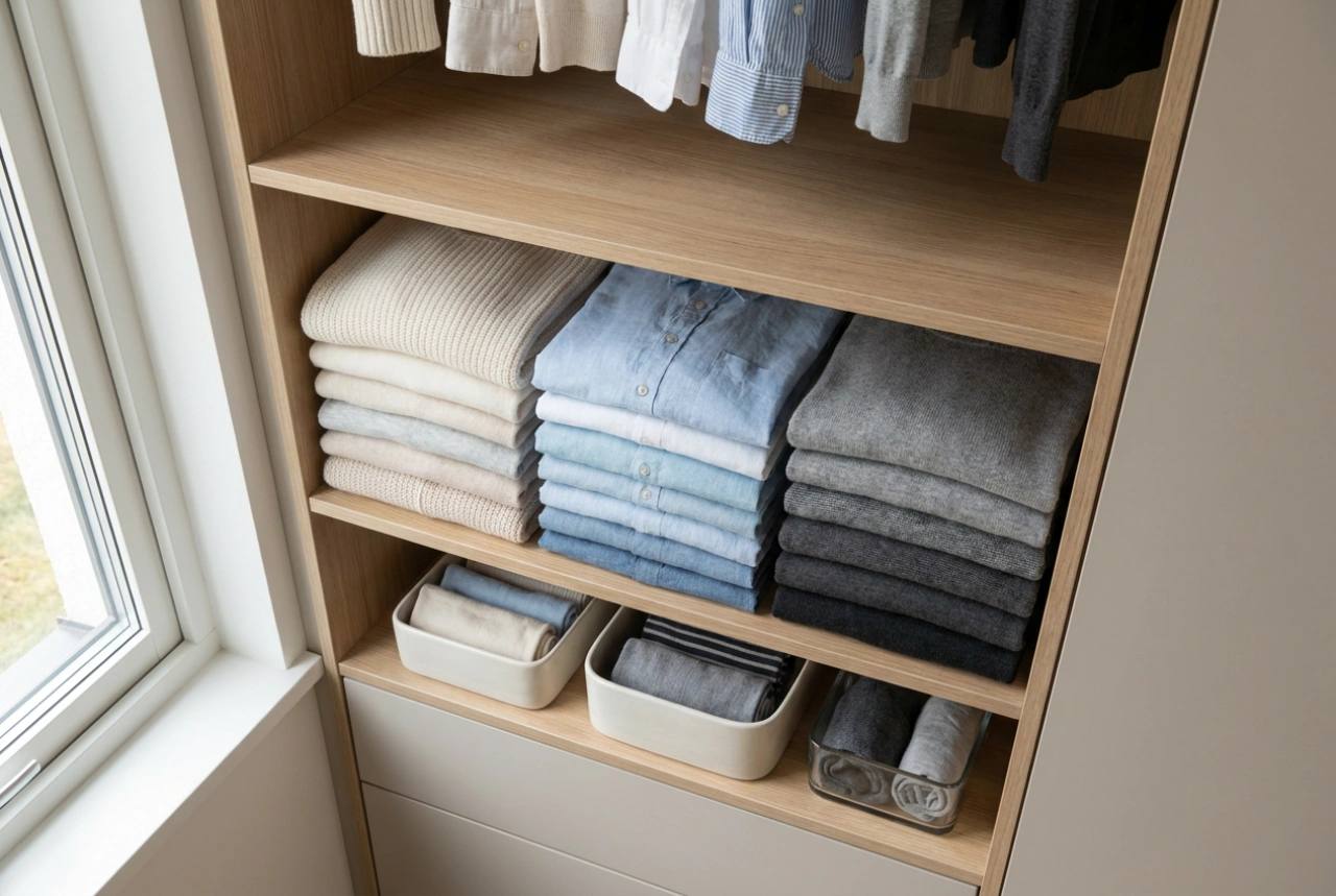 Optimising Wardrobe Shelves: The Science of Folding and Stacking Clothes