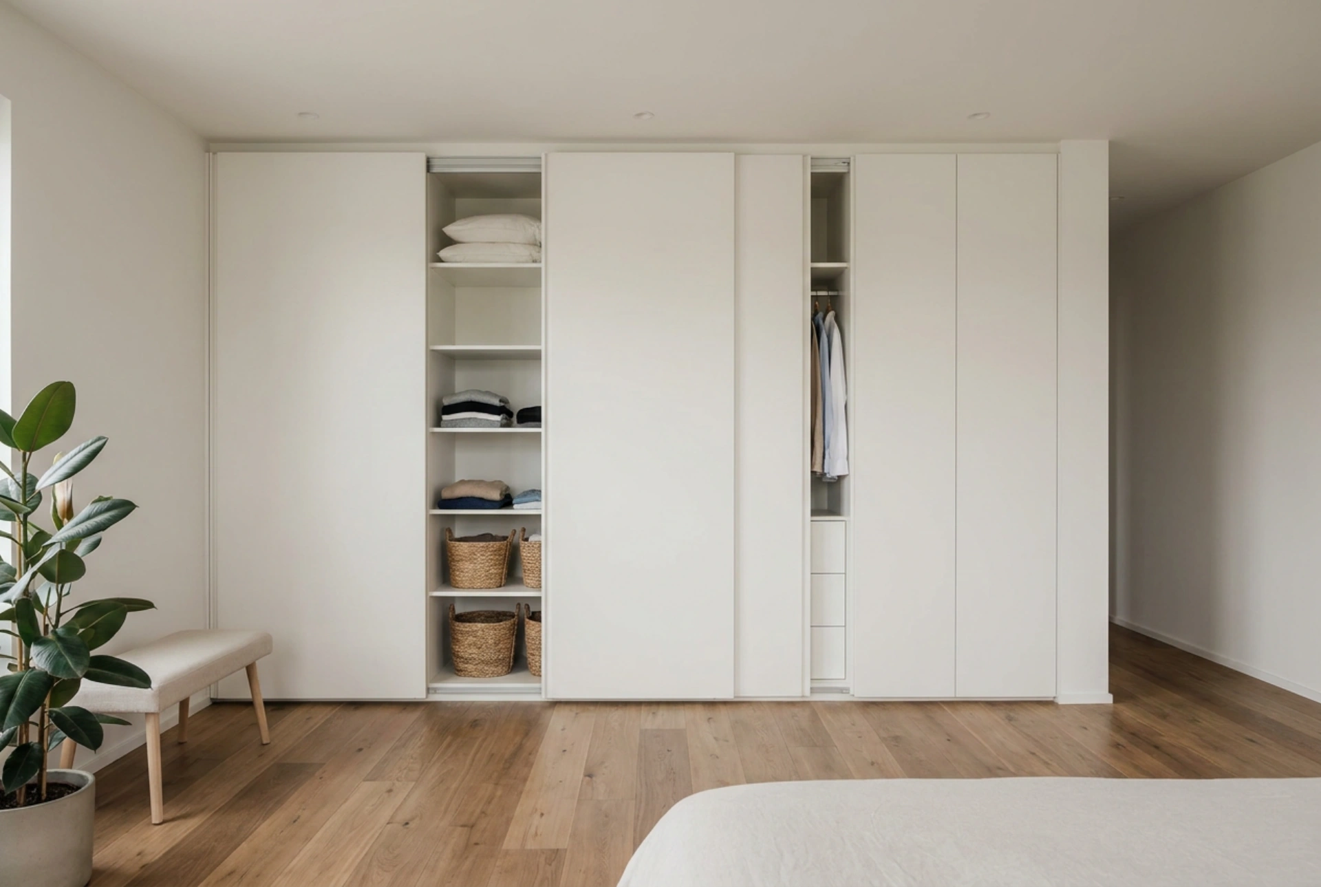 How to Plan Sliding Doors for a Niche to Hide Storage