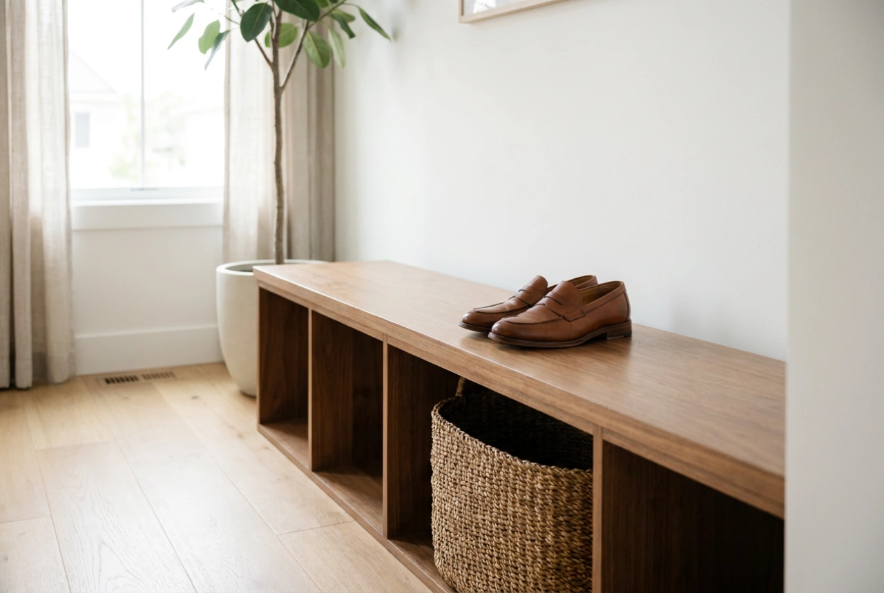 How an Entryway Wardrobe with a Bench Organizes Your Daily Departures