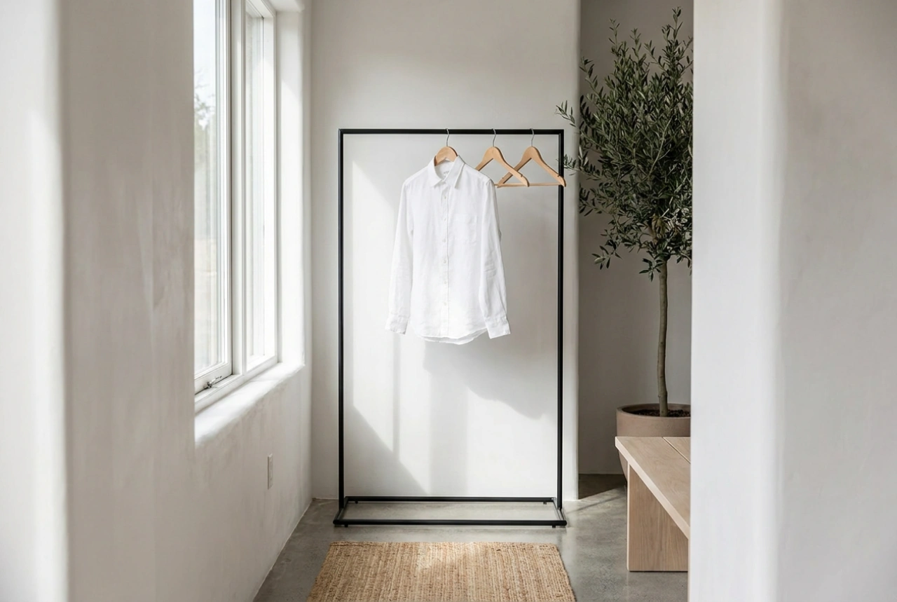How to Position a Metal Garment Rack in a Small Space