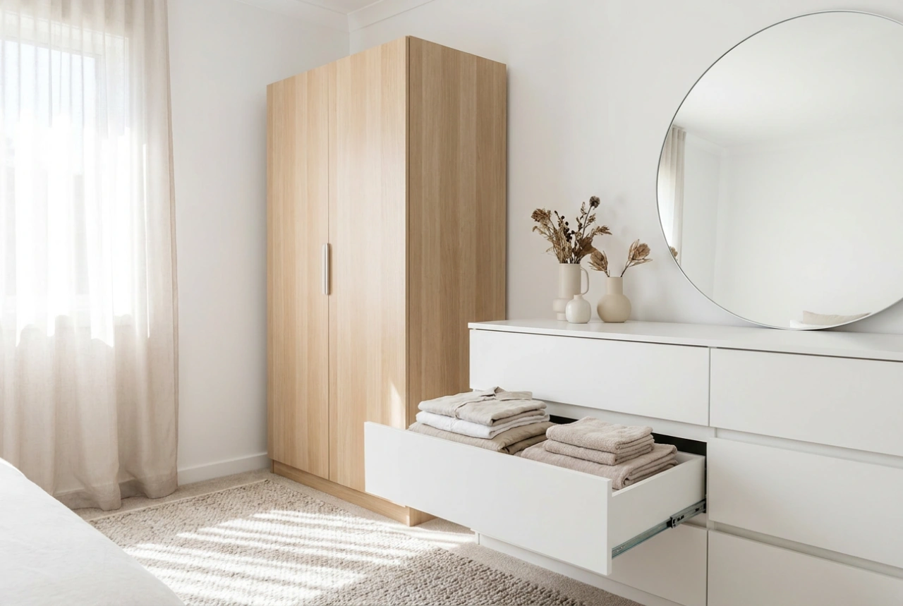 How to Arrange a Wardrobe and Dresser in the Bedroom for Effortless Storage