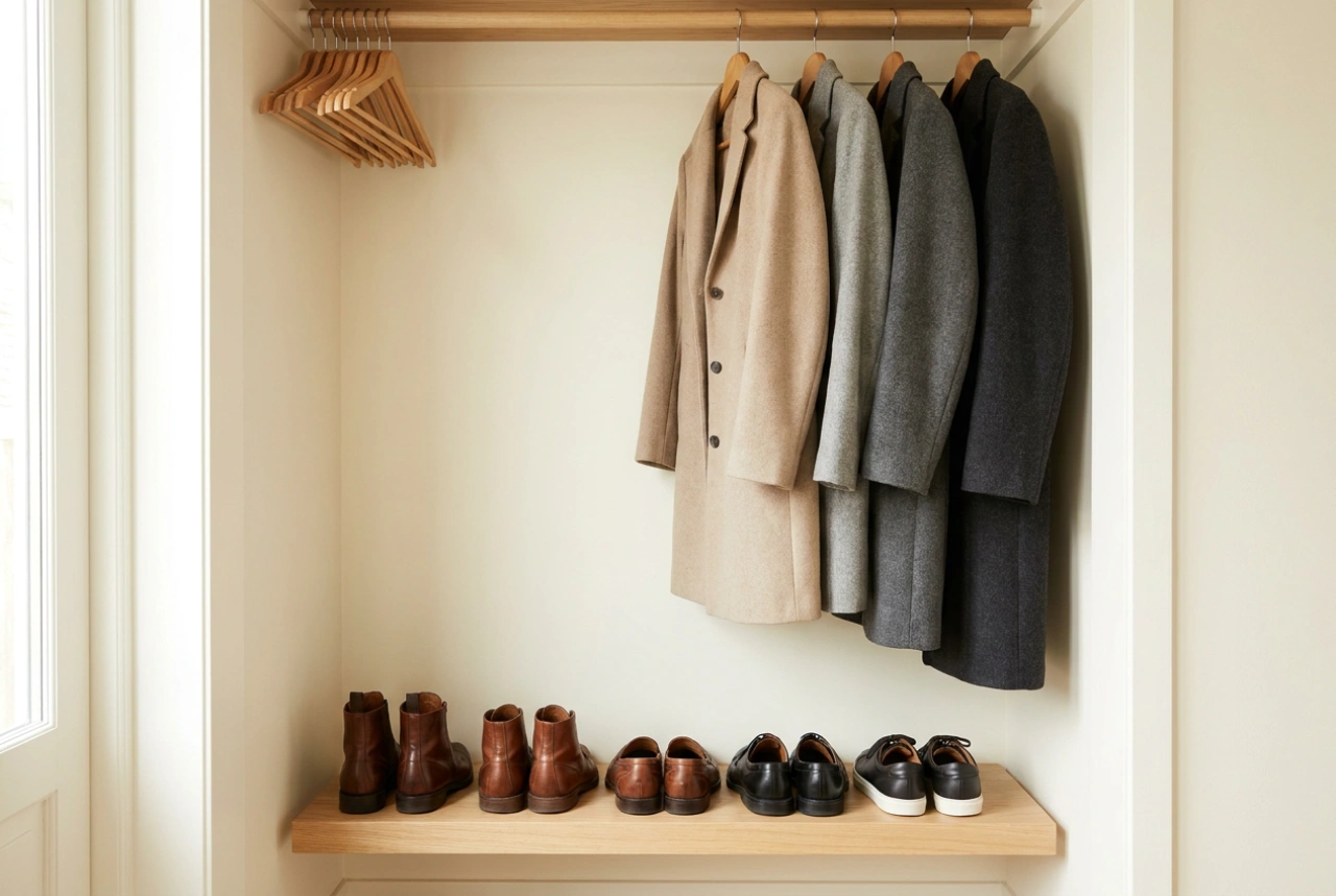 How to Organise a Narrow Hallway Wardrobe for Coats and Shoes