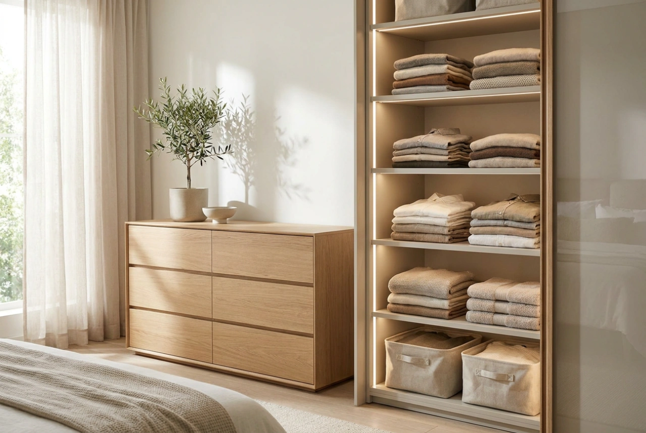 Dividing Clothes Between Wardrobe and Chest of Drawers Without Duplication