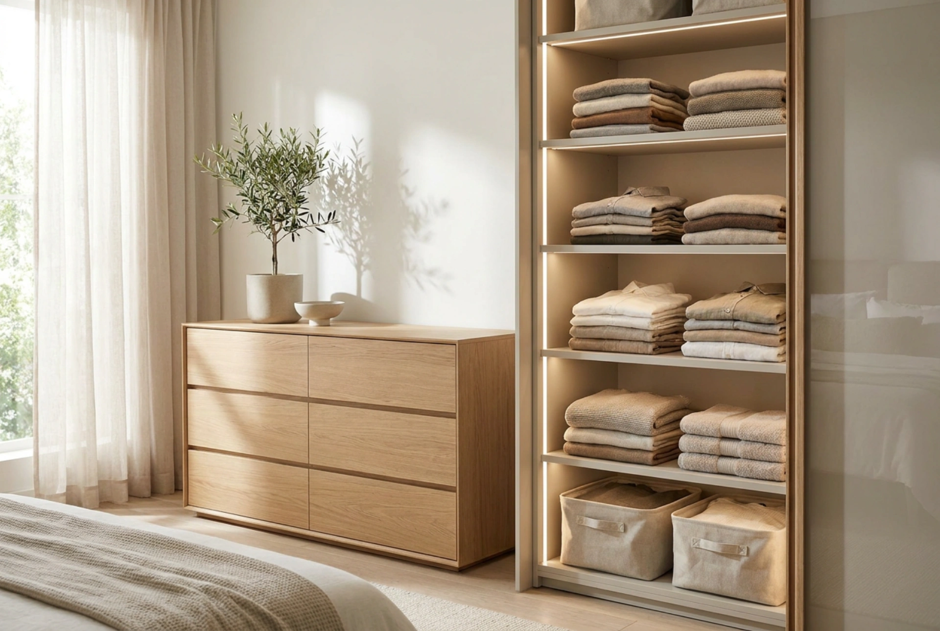 Dividing Clothes Between Wardrobe and Chest of Drawers Without Duplication