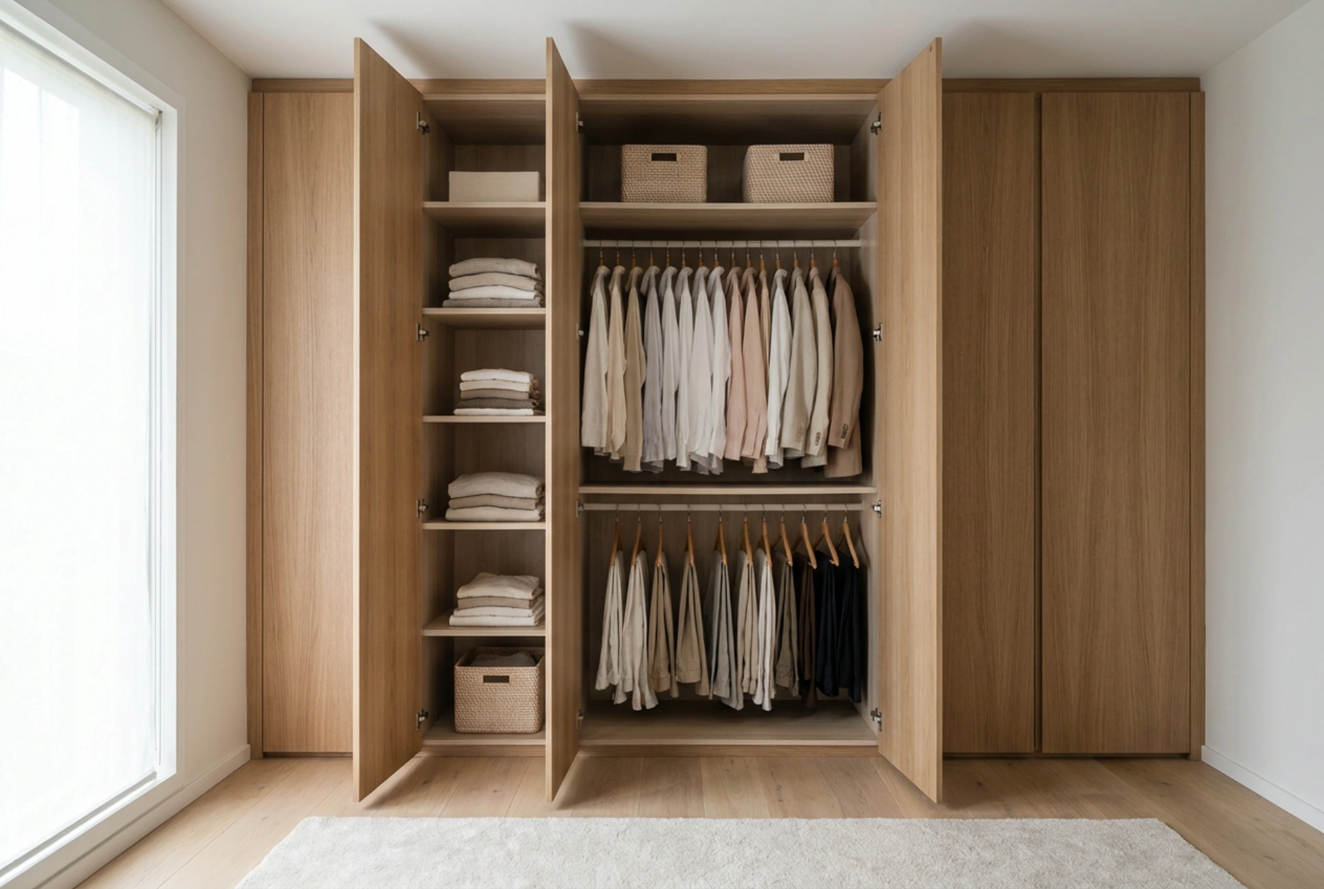Hinged Door Wardrobes: Ergonomics and Full-Access Interior Organization