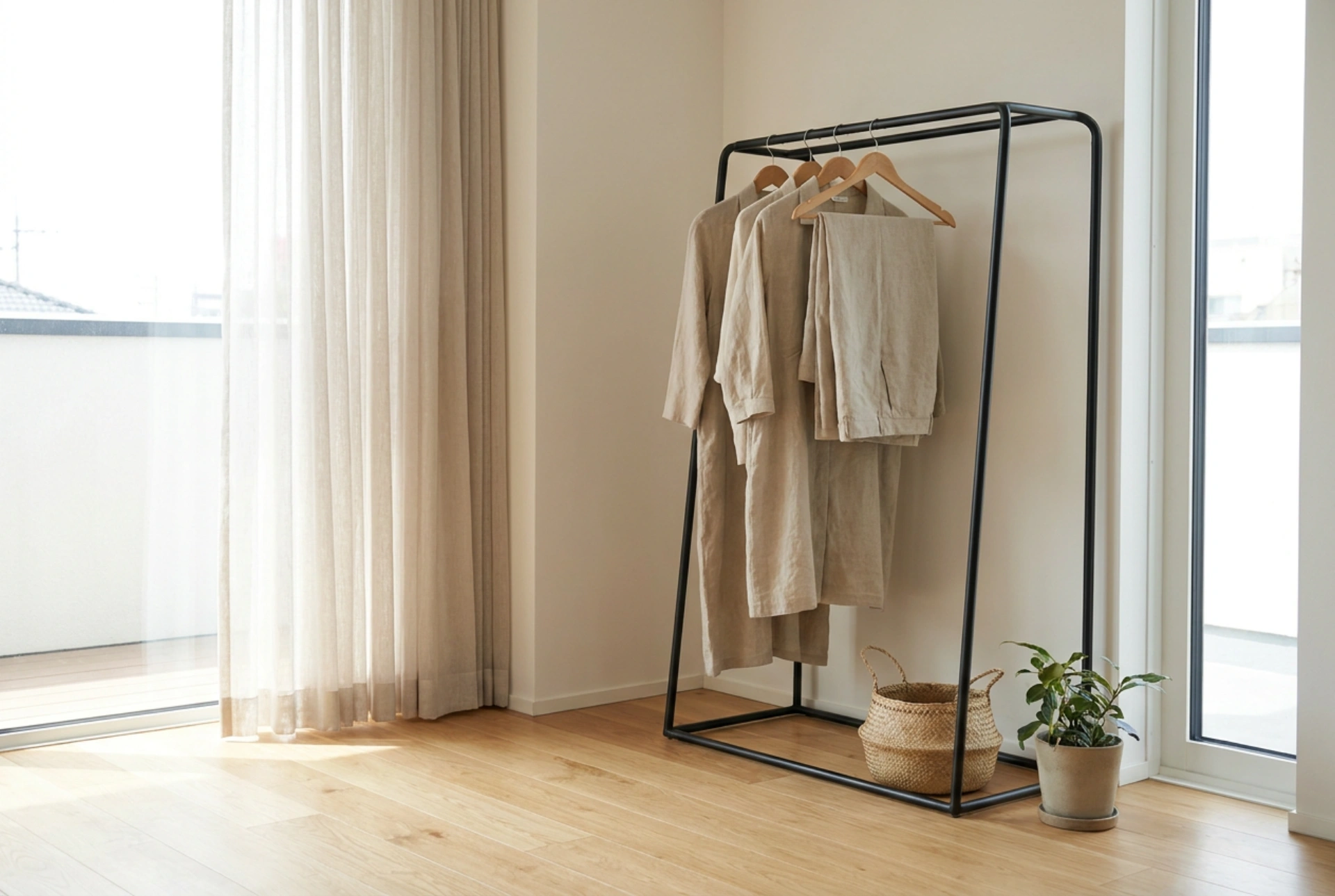 Where to Place a Clothing Rack in a Room to Avoid Visual Clutter