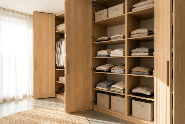 When Folding Doors for a Wardrobe Help in a Tight Room