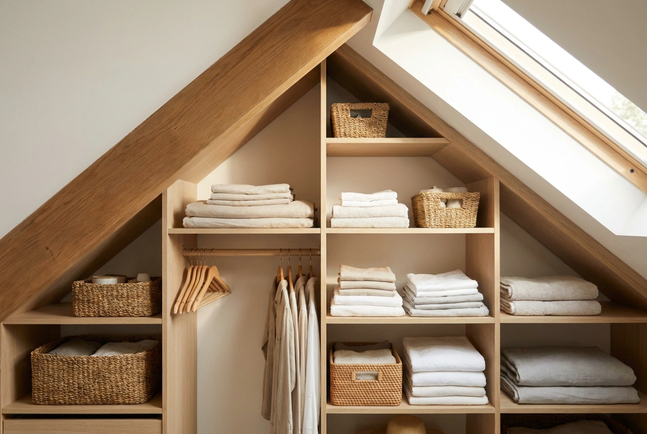 Attic Wardrobe Under Low Slopes: Maximising Low-Level Storage Space