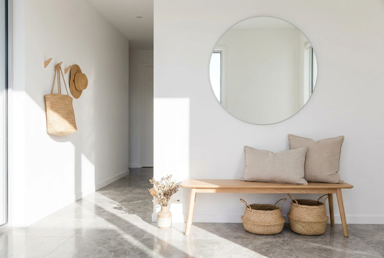 How to Design an Entryway Wardrobe with a Mirror and Seating