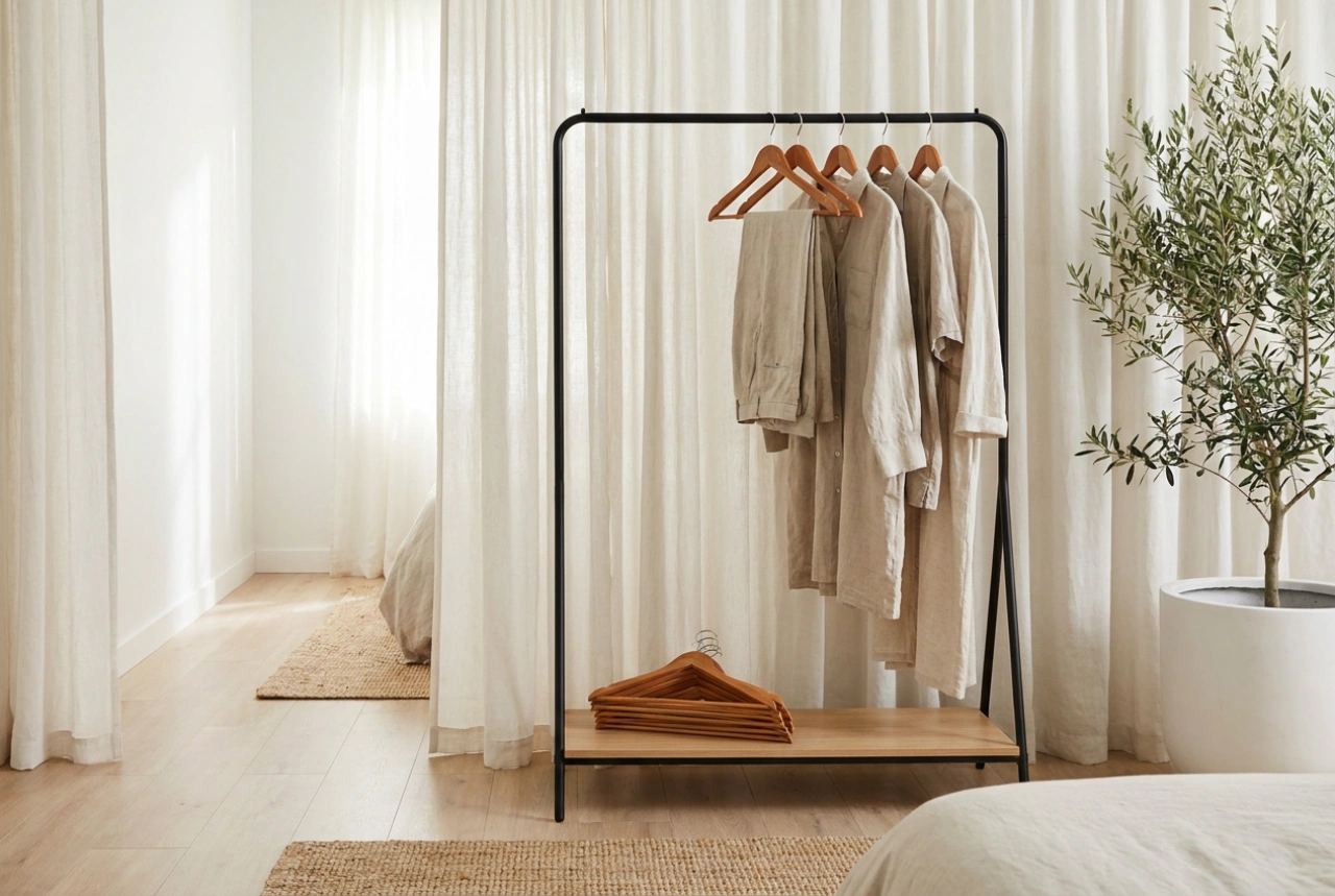 How to Partition a Mini Wardrobe in a Bedroom Without Renovation