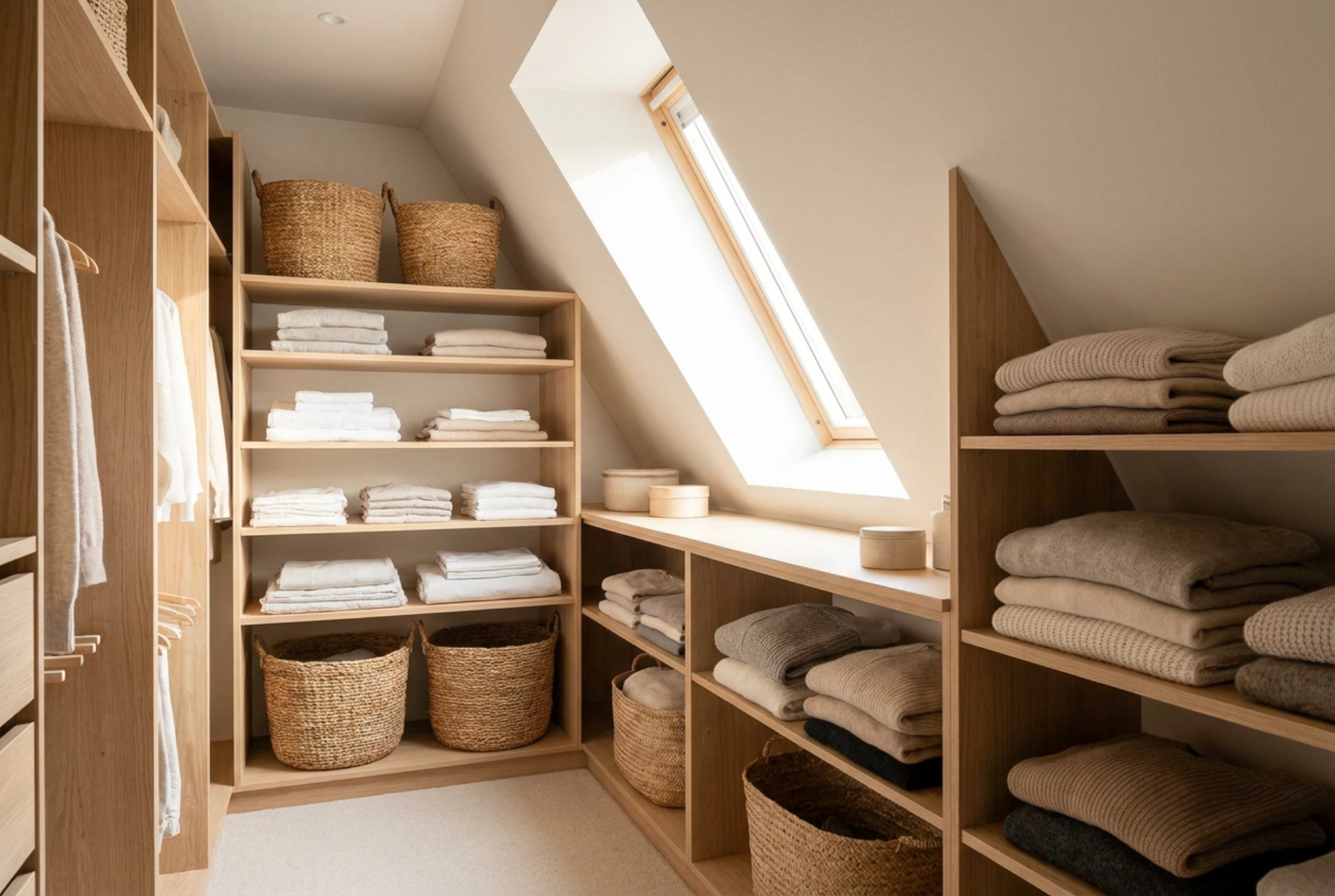 How to Design a Wardrobe Under a Sloped Attic Ceiling and Maximize Low Spaces