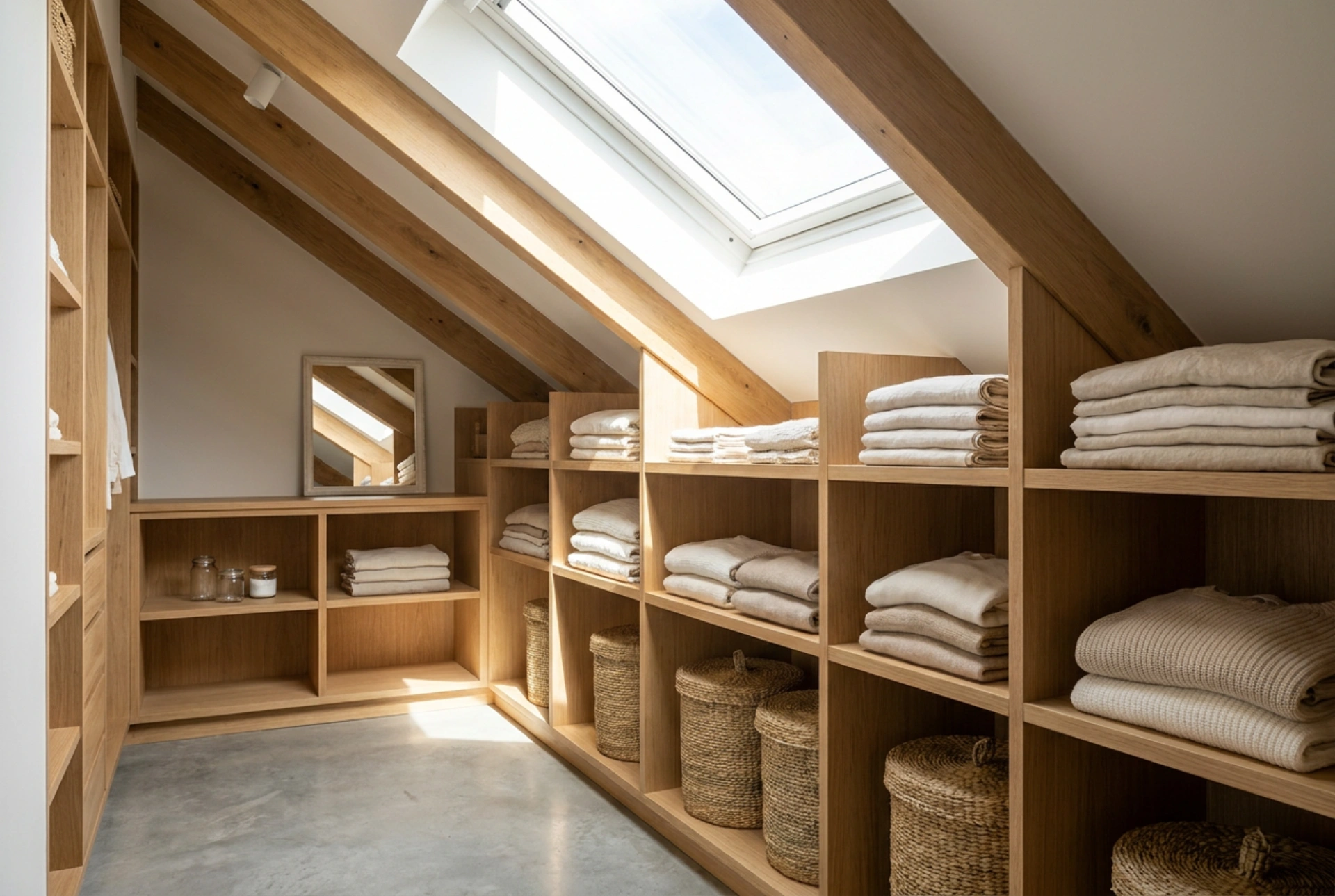 Practical Layout of a Slanted Attic Wardrobe for Everyday Storage