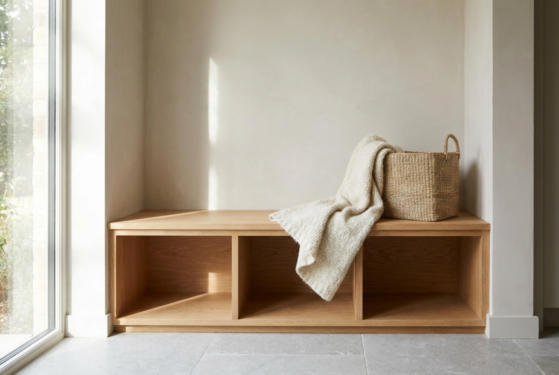 How to Plan a Hallway Wardrobe with a Seat for the Whole Family