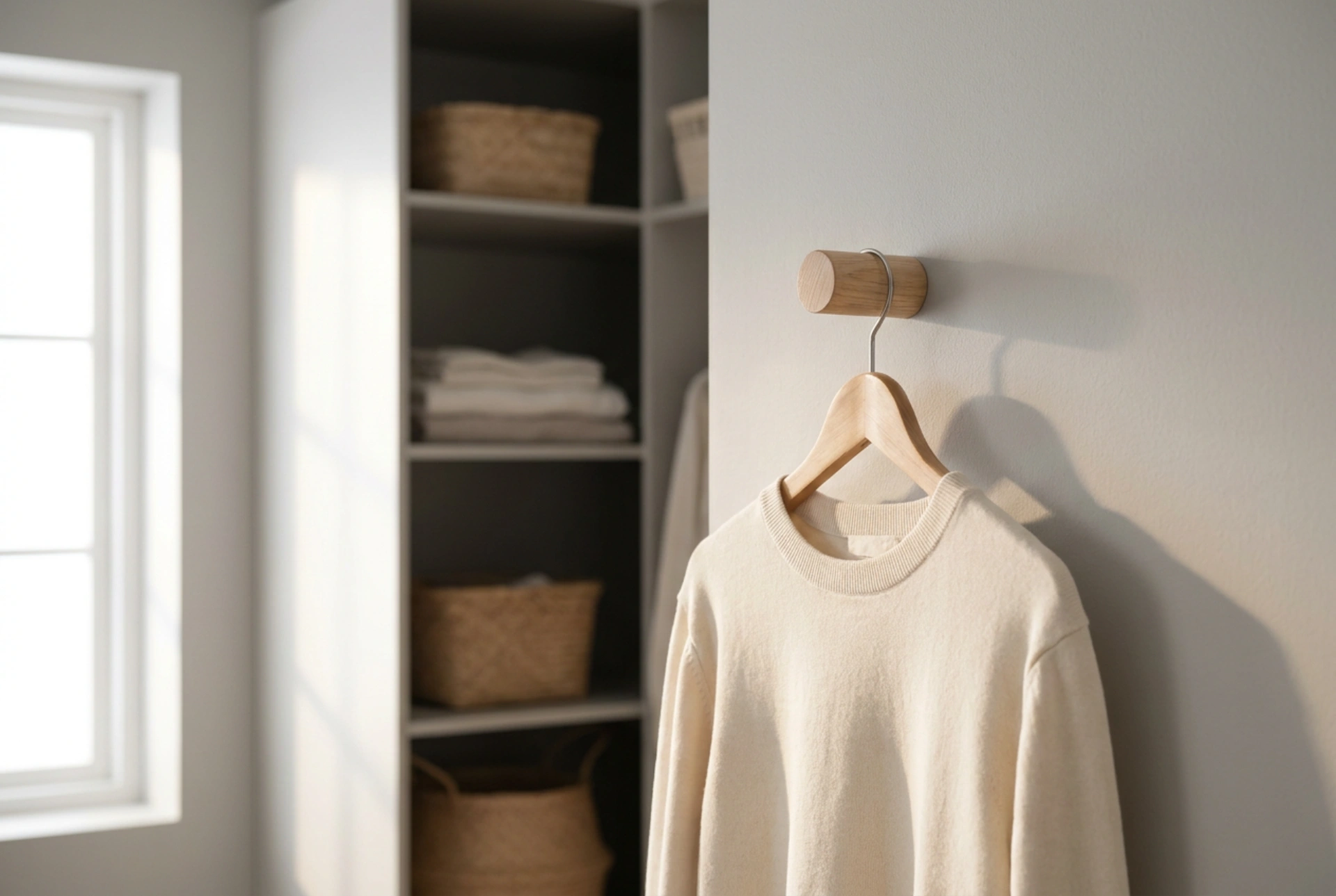 How to Mount a Wall Coat Rack in a Wardrobe to Save Space
