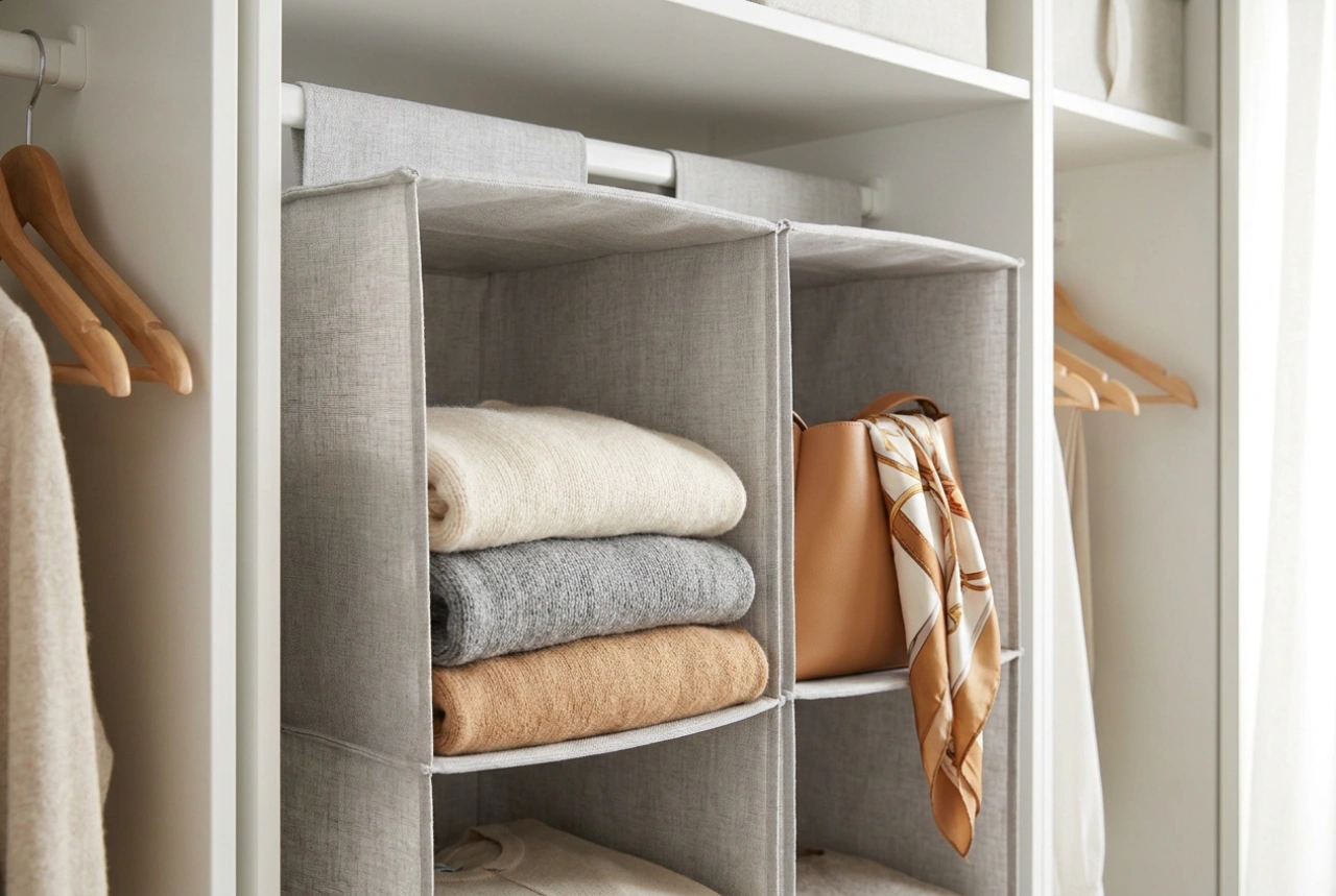 How to Use a Hanging Wardrobe Organiser for Sweaters, Bags and Accessories