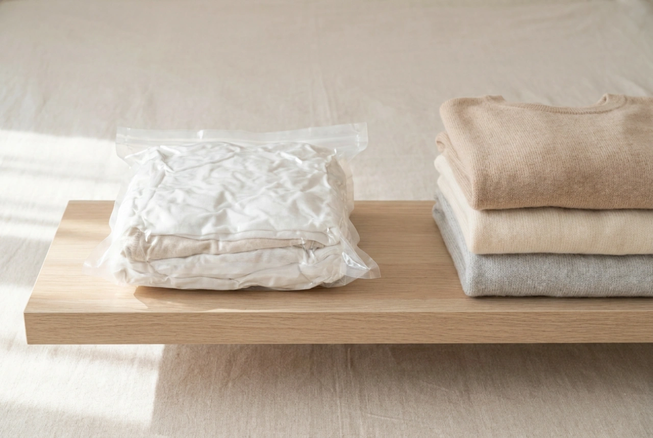 Vacuum Packing Seasonal Clothes Without Damaging Fibers