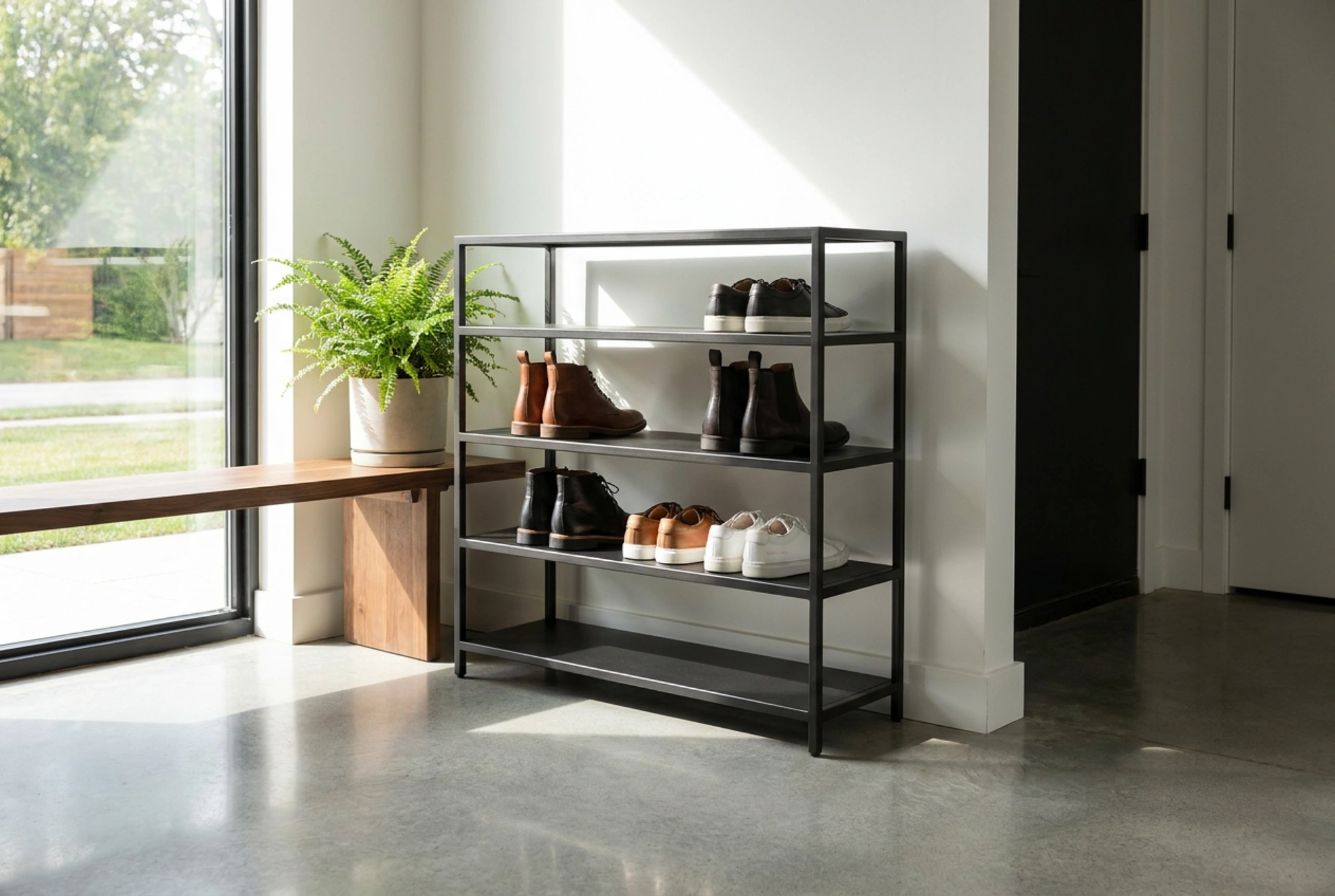 How to Integrate a Loft-Style Shoe Rack into an Organised Hallway