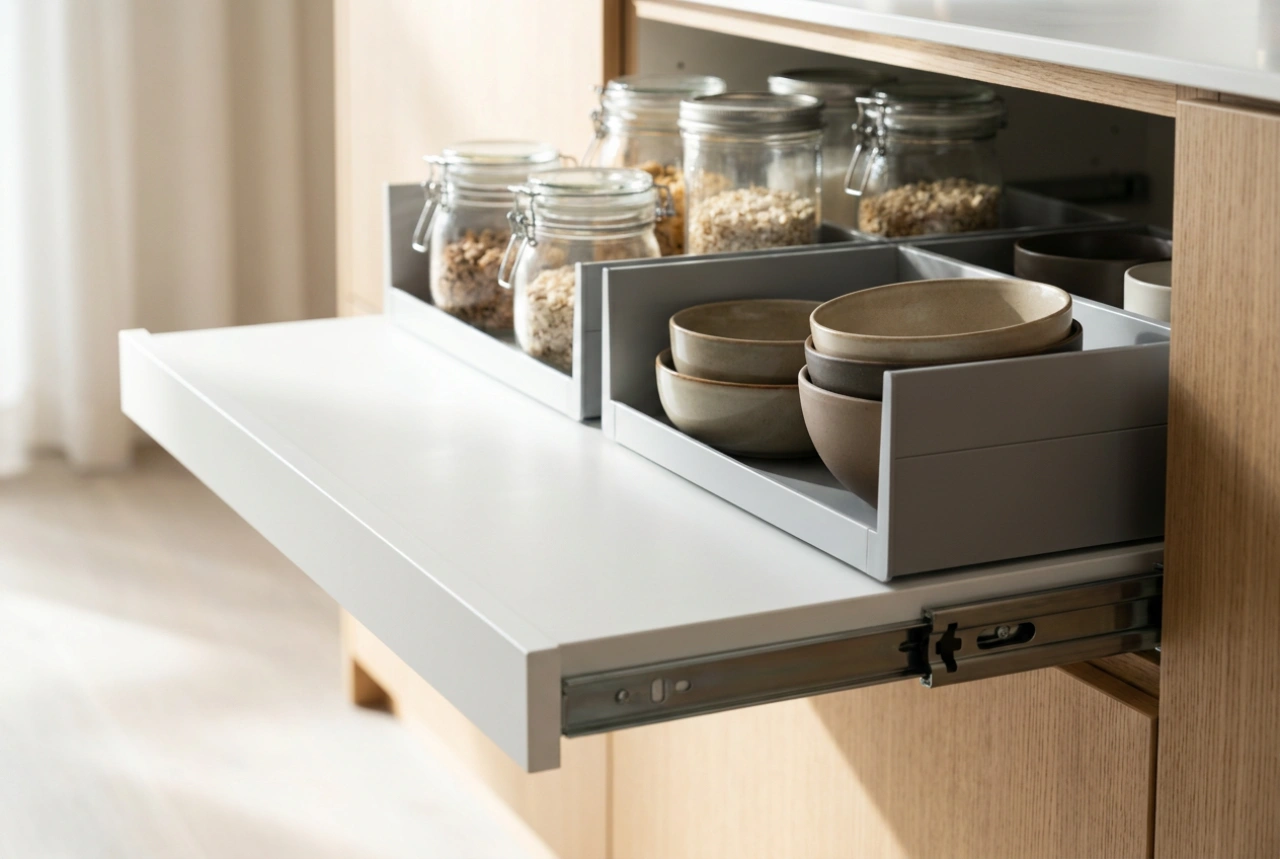 Extendable Cabinet Shelves and Flexible Space Partitioning