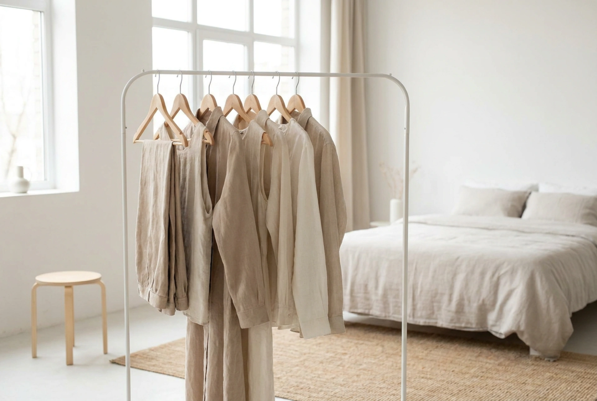 White Clothes Racks and the Science of a Visually Light Wardrobe