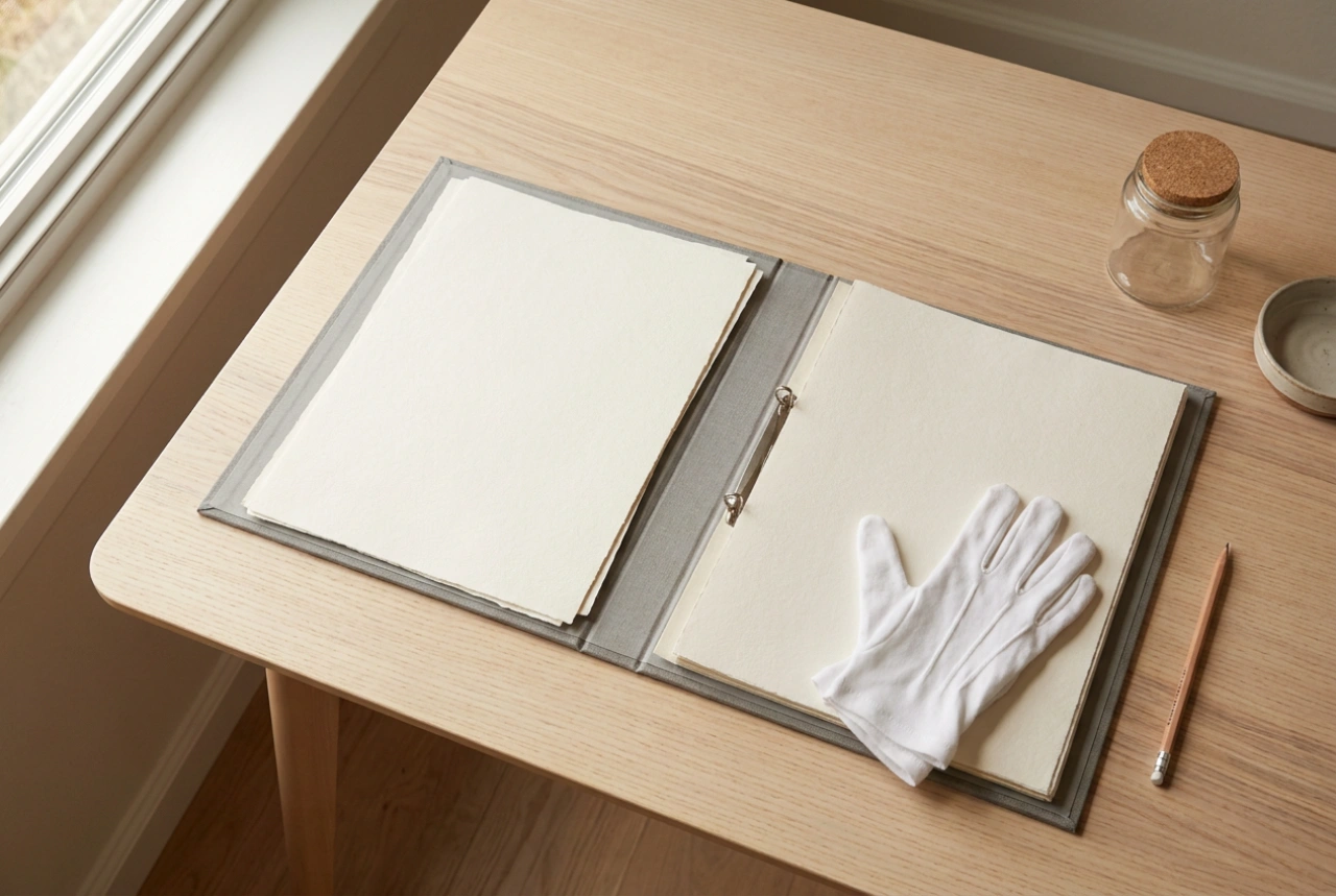 How to Store Large Photographic Prints in Albums Without Creasing