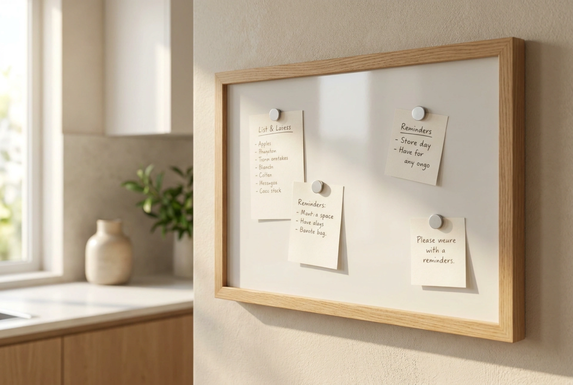 How to Organise Home Reminders on a Framed Magnetic Board