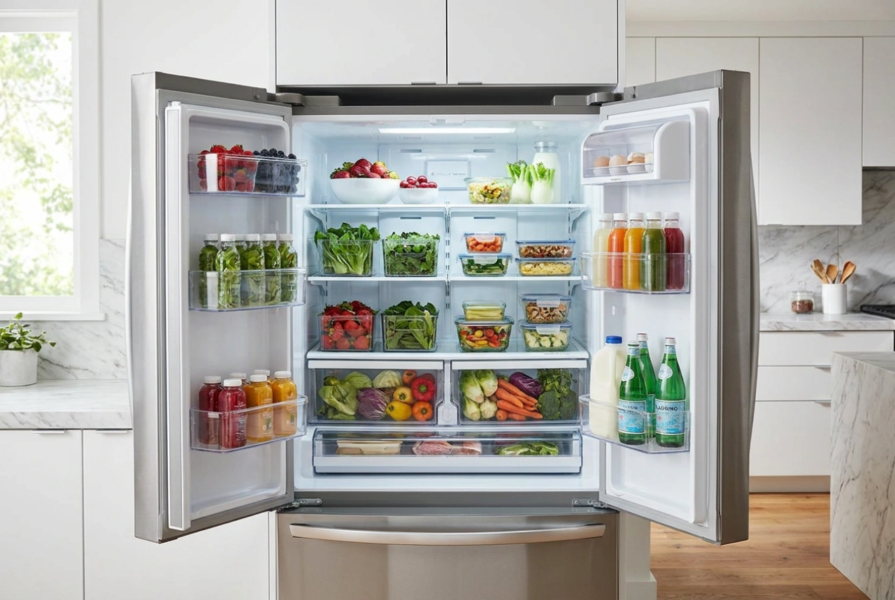 How to Organize a Double-Door Refrigerator with a Bottom Freezer