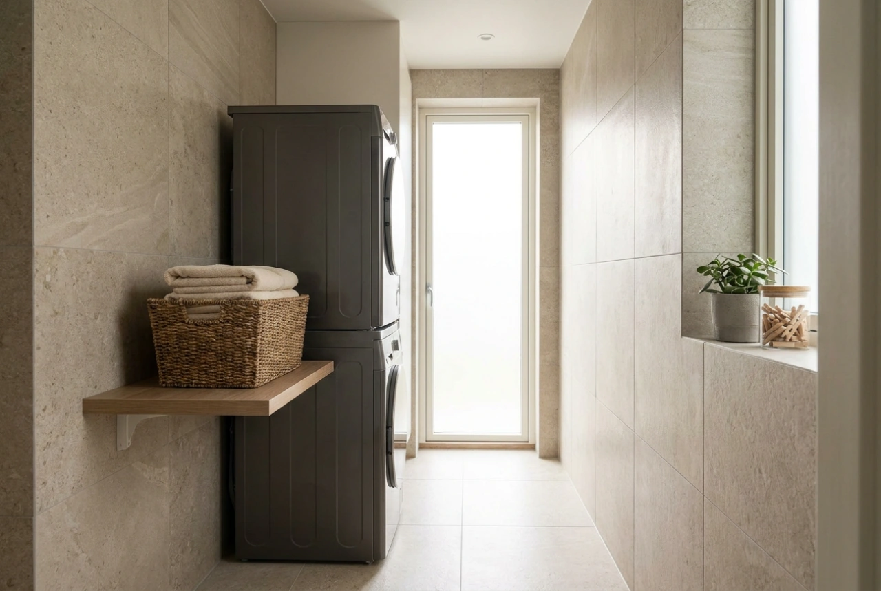 Slim Washing Machine and Dryer Stacking in Narrow Bathrooms: Technical Planning and Installation