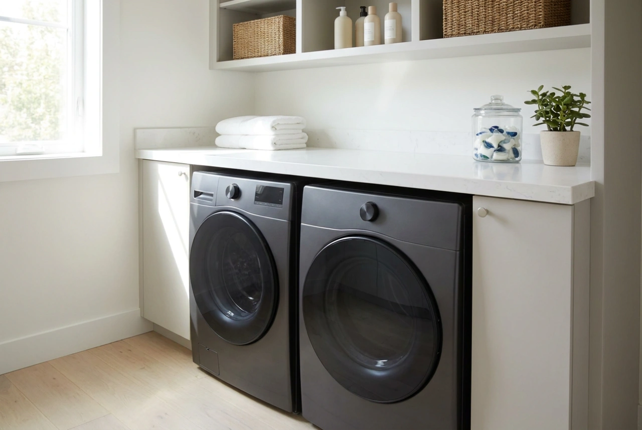 How to Fit a Washer and Dryer Set into Your Bathroom