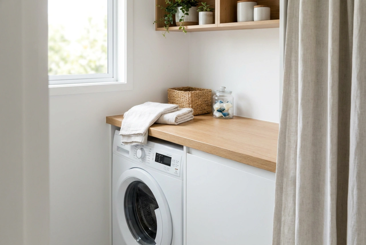 How to Build an Under-Counter Washing Machine Enclosure with a Dedicated Workspace